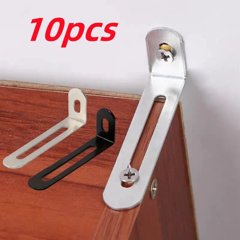 Furniture Hardware Black - Lot de 10 équerres d'angle réglables