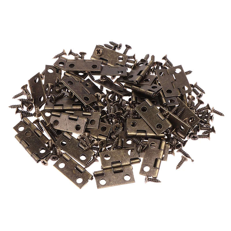 Furniture Hardware Black - Charnières + 200 vis en fer,
