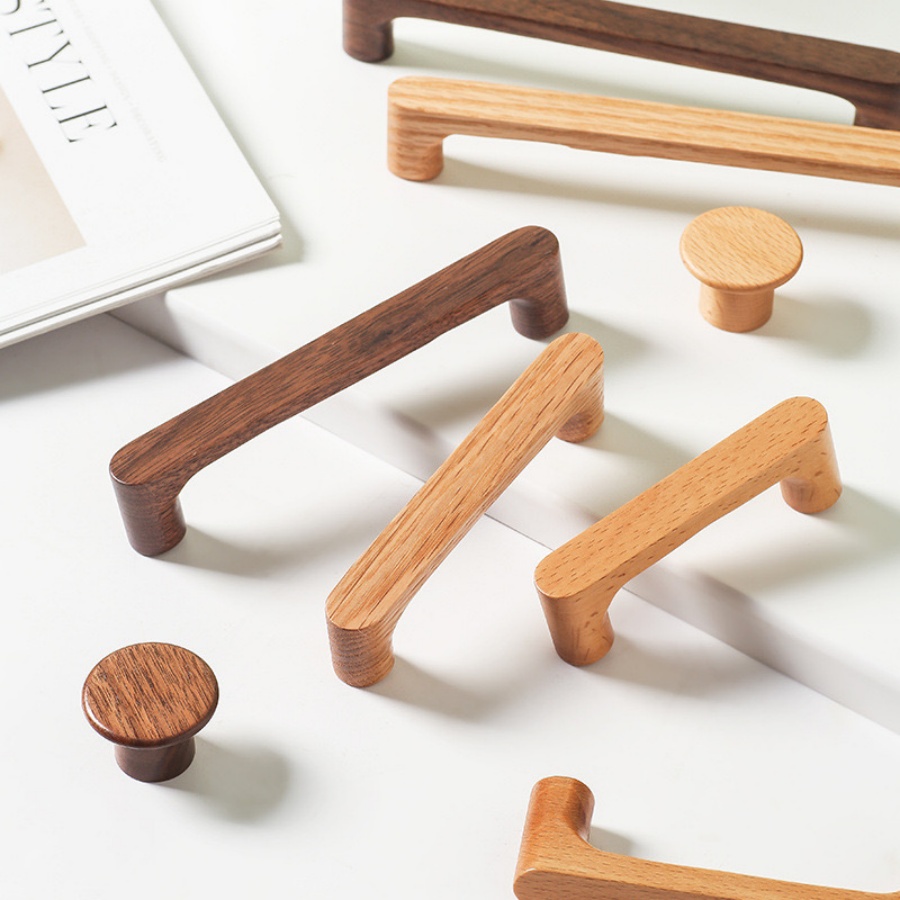 Furniture Hardware Drawer Pulls - Poignée d'armoire en bois nordique, bouton